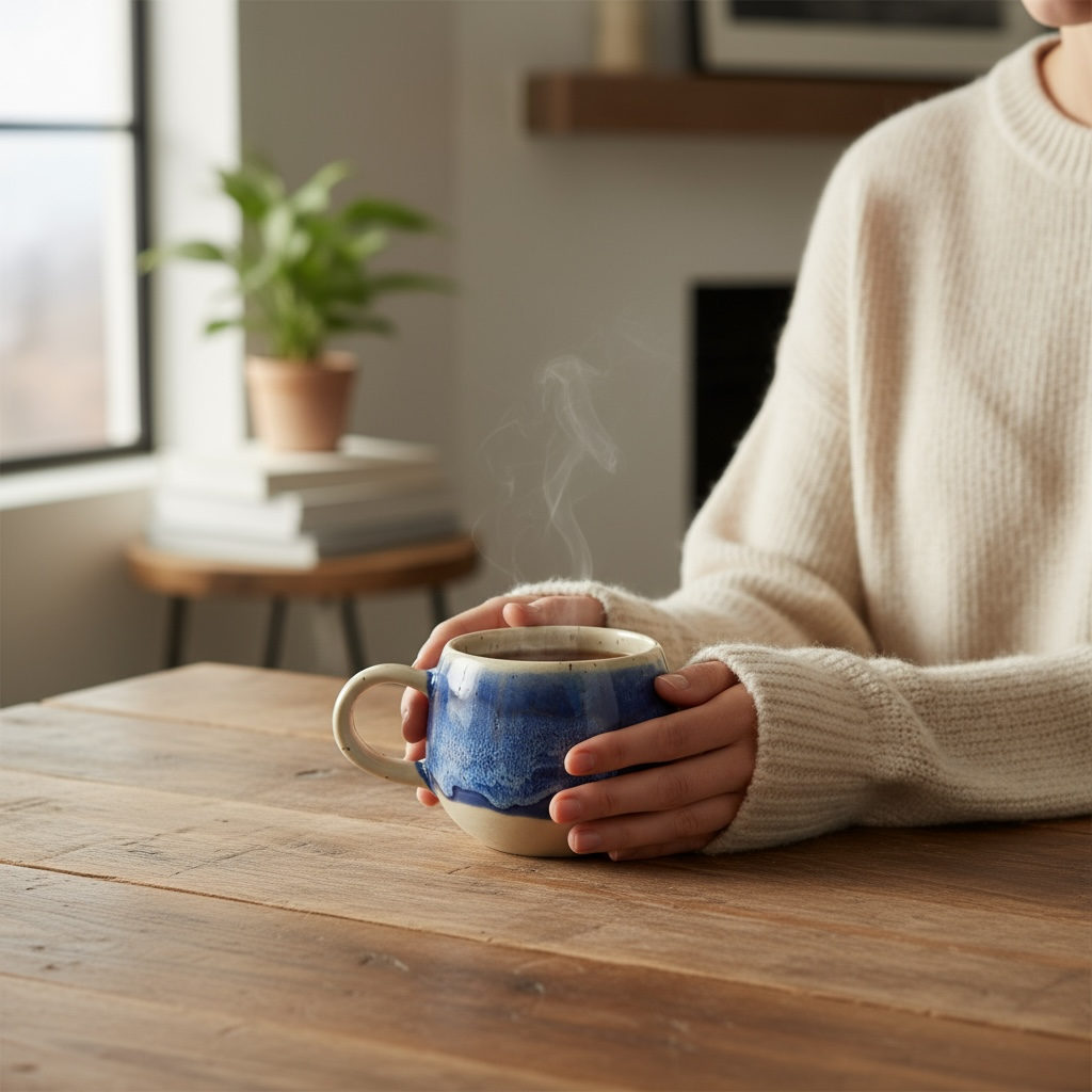 Tasse MEERESRAUSCHEN dunkelblau gesprenkelt