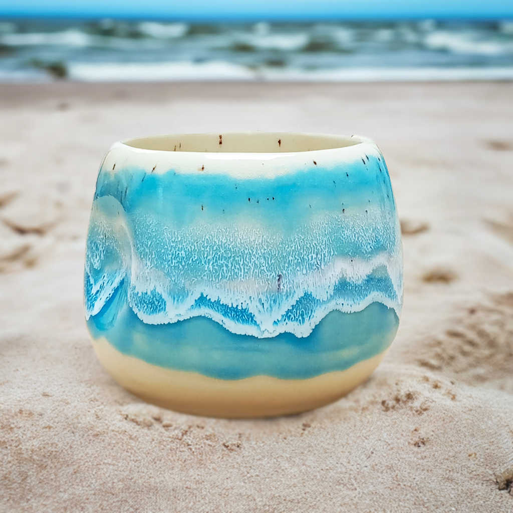 Daumenbecher MEERLIEBE hellblau gesprenkelt