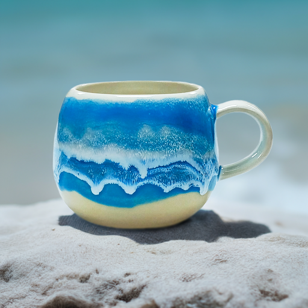 Tasse MEERLIEBE hellblau weiß