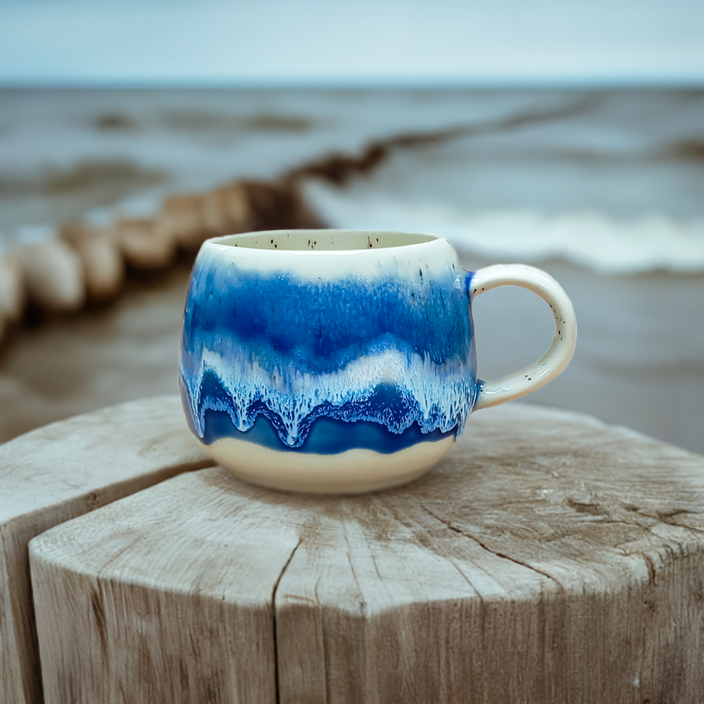 Tasse MEERLIEBE dunkelblau gesprenkelt