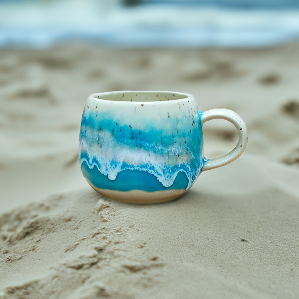 Tasse MEERLIEBE hellblau gesprenkelt