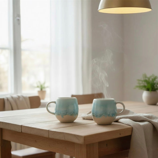 Tasse MEERESFLÜSTERN hellblau weiß