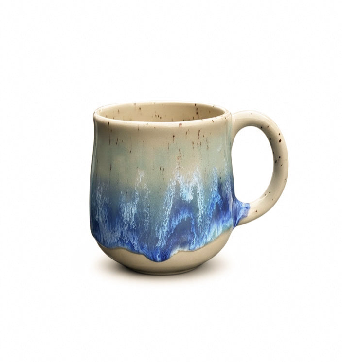 Tasse STRAND & MEER gesprenkelt