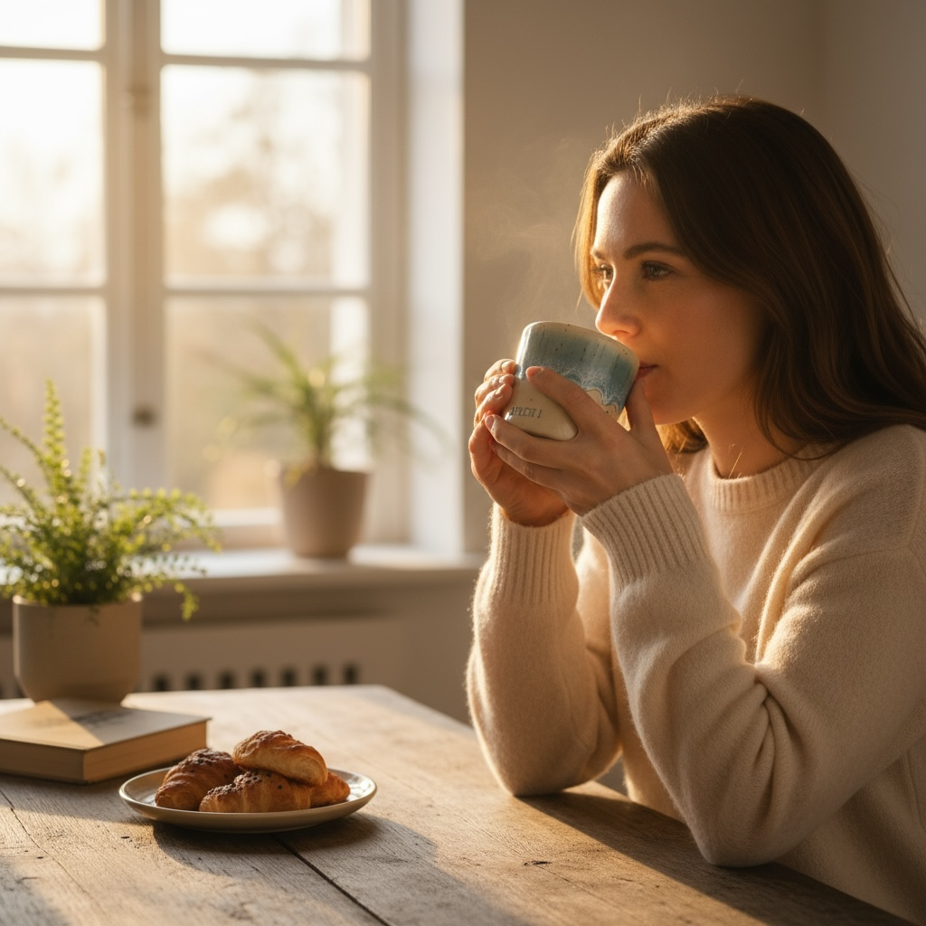 MOIN! BECHER hellblau gesprenkelt