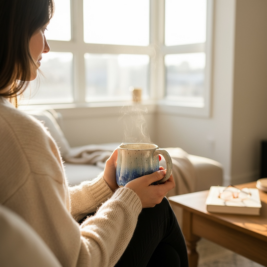 Tasse STRAND & MEER gesprenkelt